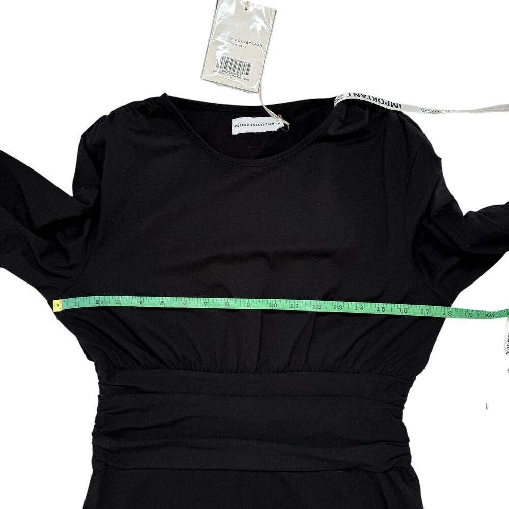 VEILED COLLECTION *NEW* Black Blake Ruched Waist Maxi Dress Size Medium Modest - Picture 10 of 12